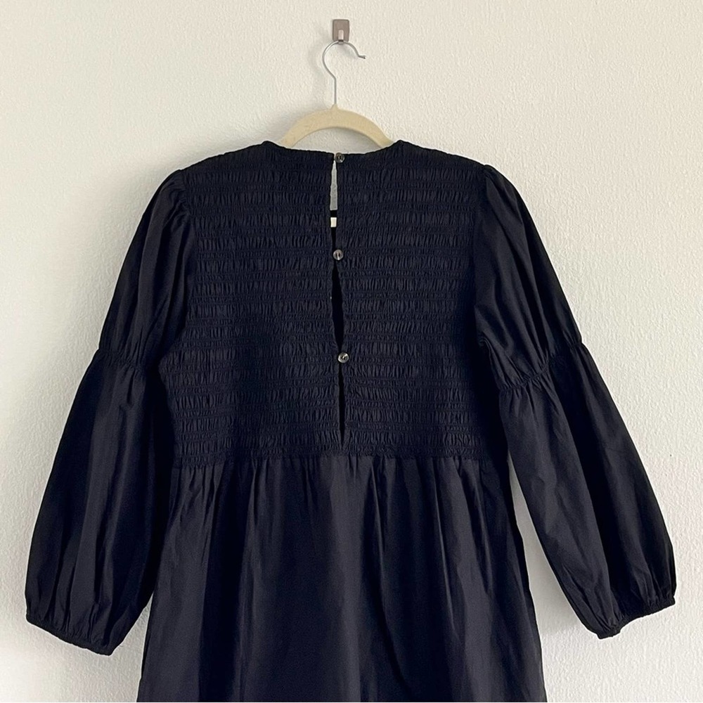 Ganni Black A-Line Puff Sleeve Mini Dress - Picture 12 of 14